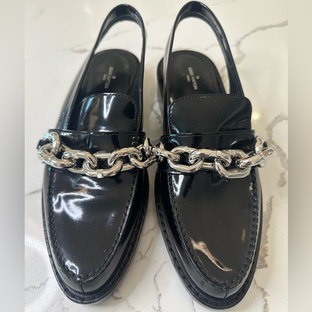 Louis Vuitton Leather Slingback Flats